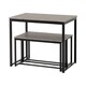 image 2 of Lincoln 1+2 Dining Bench Set - Stone Effect/Black Black