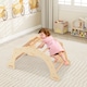 image 8 of COSTWAY Kids Montessori Wooden Climber Toy Climbing Arch Sensory Table-Natural