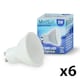 image 1 of ValueLights 6 Pack GU10 White Plastic Spotlight LED 5W Cool White 6500K 450lm Light Bulb