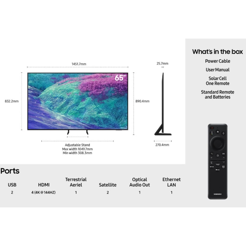 image 1 of Samsung QE65QN1EF 65 Inch QN1EF 4K Neo QLED AI Smart TV