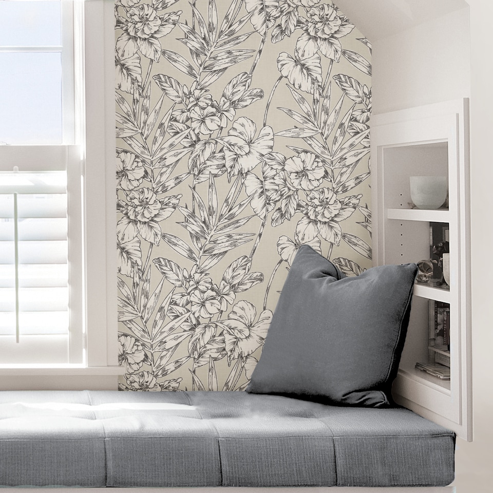 image 1 of NuWallpaper NUS3145 Cayman Peel & Stick Wallpaper, Grey