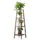 image 1 of Living and Home Vintage Tiered Indoor Plant Stand Solid Wood Display Shelf, 37cm W x 37cm D x 120cm