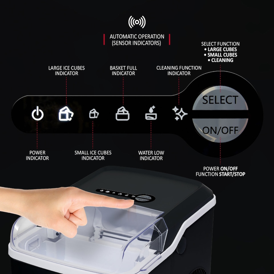 image 1 of NETTA Ice Maker Machine 1.8L Tank, 12kg/Day, Stainless Steel