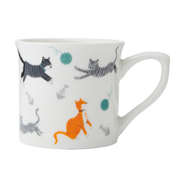 Mikasa Fine Bone China 300ml Fluted Mug, Cat, Labelled