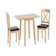 image 2 of Mason Double Drop Leaf Dining Set - Oak Varnish/Brown Faux Leather Brown
