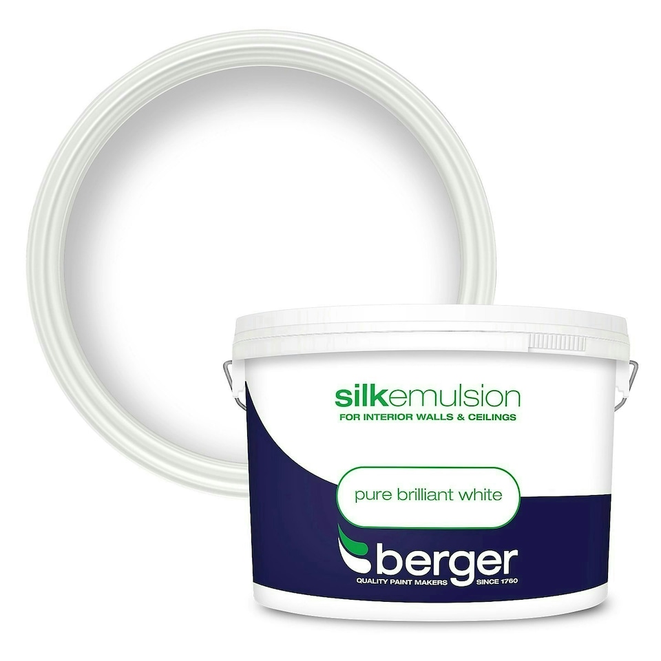 image 1 of Berger Silk Emulsion Paint - Brilliant White - 10L