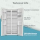 image 7 of HYE 444 Litre Frost Free American Fridge Freezer with Non-Plumbed Water Dispenser, 83cm, White - RF01AMWD460W03