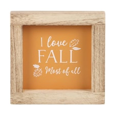 Something Different Orange I Love Fall Most Of All Wooden Framed Sign - Orange/Beige - One Size