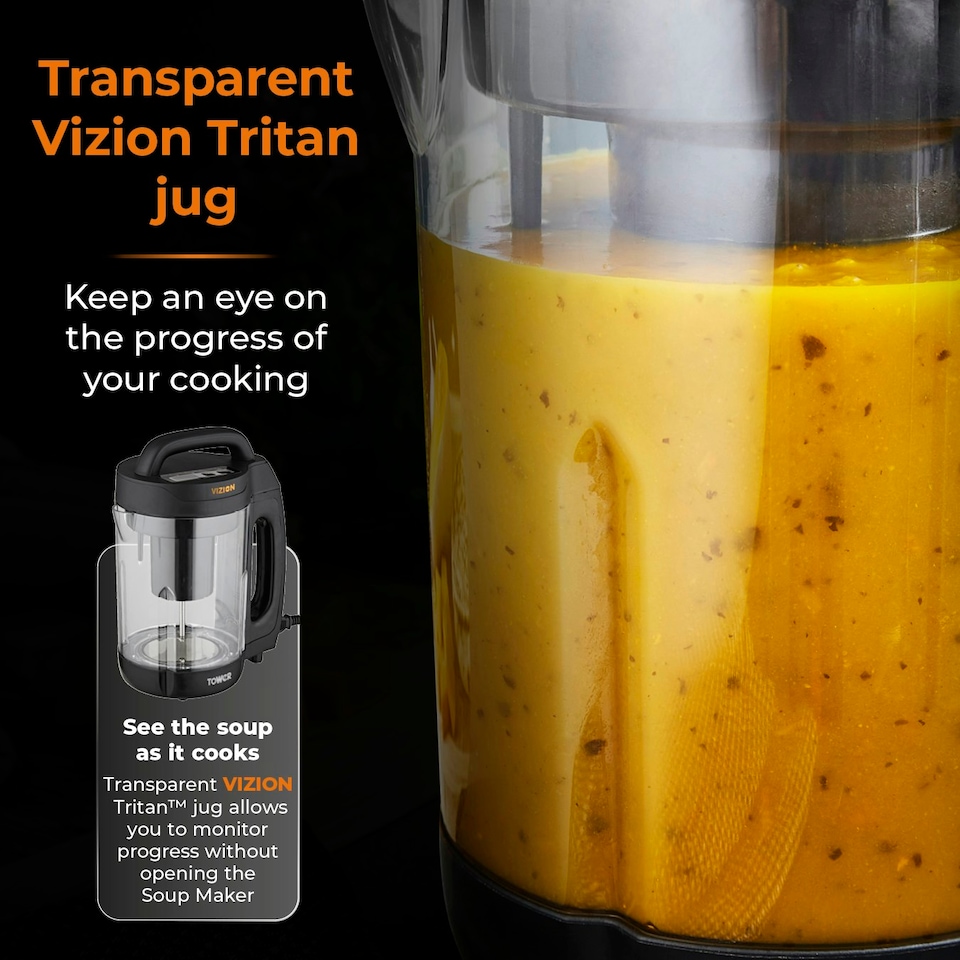 image 1 of Tower T12067 1.6L Vizion Soup Maker Black