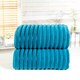 image 3 of Ribbed Pure Cotton Bath Towels Super Soft and Absorbant Blue | Bath towel