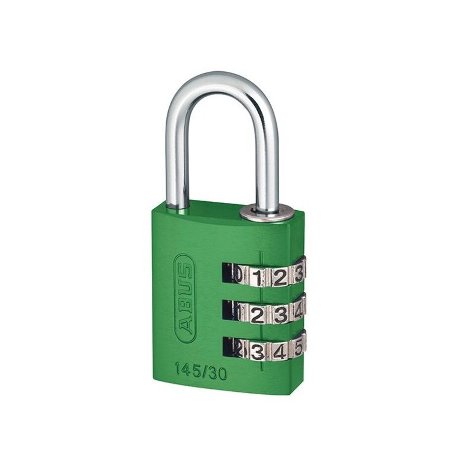 Abus Mechanical 145 Series Aluminium Combination Padlock - Green - 30 mm