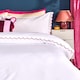 image 2 of OHS Scallop Edge Bedding Set Microfibre Duvet Cover with Pillowcase | White | White/Hot Pink | King