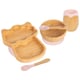 image 1 of Tiny Dining 5pc Bamboo Llama Baby Weaning Set - Pastel Pink