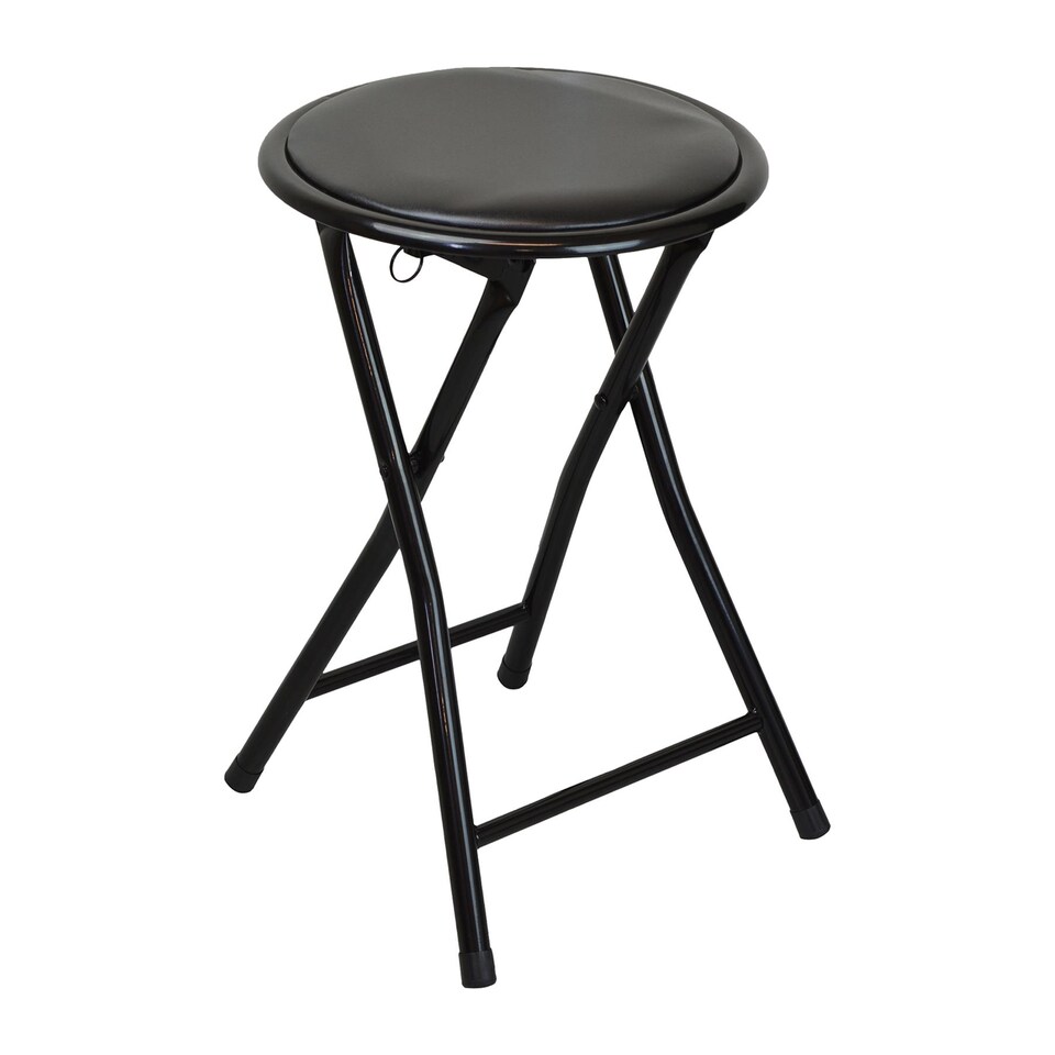 image 1 of Harbour Housewares Padded Folding Stool - Black | Black | Black