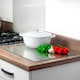 image 4 of Harbour Housewares Clear Glass Kitchen Chopping Board - 50 x 40cm - Cutting Board Worktop Saver Worksurface Protector Glass Chopping Board Clear