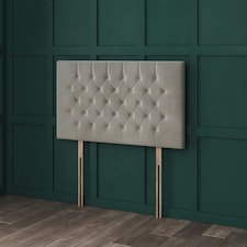 Chesterfield Black Soft Plush Button Headboard | Black | 3FT Single 26"inch Headboard