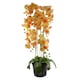 image 6 of 110cm Large Yellow Peach Orchid Plant Artifcial 41 REAL TOUCH flowers