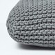 image 4 of Homescapes Grey Square Cotton Knitted Pouffe Floor Cushion