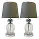 image 1 of Pair of Chrome Pineapple Touch Lamps with Grey Shades | Chrome | Grey | Large | 2