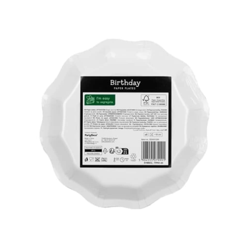 image 1 of Hello 50 Elegant Milestone Birthday Round Paper Plates 18cm - Pack of 6 Multi