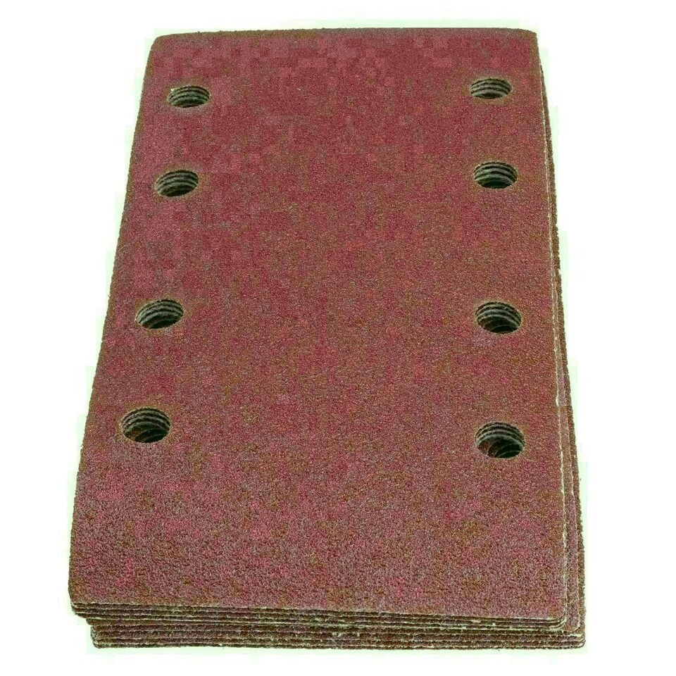 image 1 of Hook/Loop 1/3 Sheet Sanding Sander Sandpaper Pads 50 Pack 80 Grit
