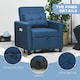 image 6 of HOMCOM Pull Out Chair Bed, Sleeper Chair with Pillow, Side Pockets, Blue