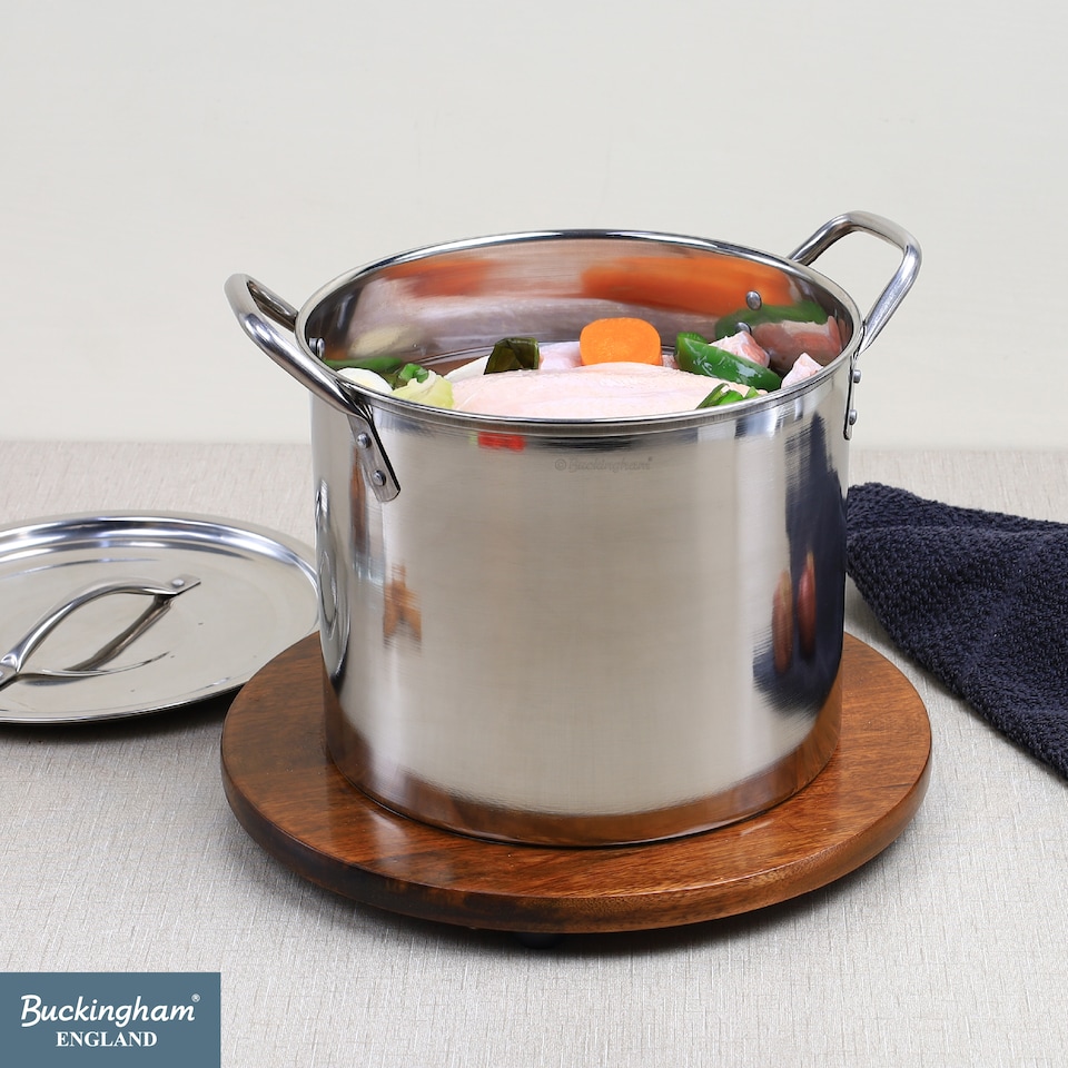 image 1 of Buckingham Deep Stock Pot Ham Pot 24.5 cm 8 Litre Stainless Steel