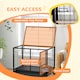 image 5 of PawHut 36" Heavy Duty Dog Crate on Wheels w/ Bowl Holder, Removable Tray