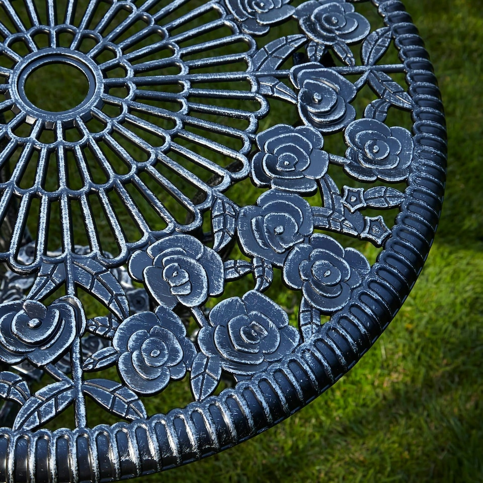 image 1 of Bistro Set Outdoor Patio Garden Furniture Table and 2 Chairs Metal