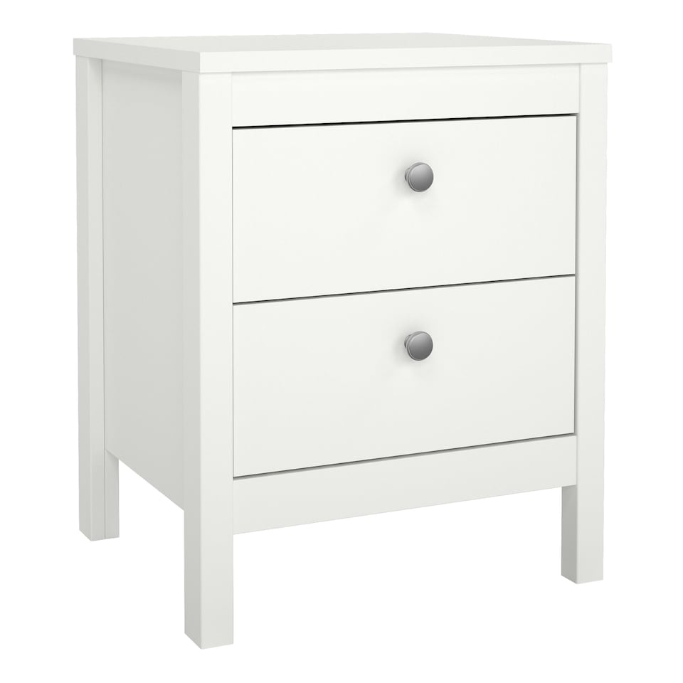 image 1 of Madrid 3 Piece Bundle, Bedside, Chest and 3 Door Wardrobe in White