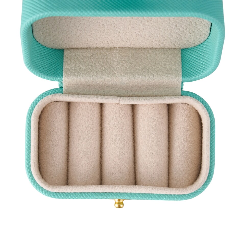 image 1 of Living and Home Compact Portable Mini Ring Holder Case-Green | Green