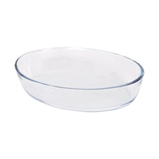 Argon Tableware Oval Glass Oven Dish - 26cm x 18cm | Clear | Clear | 26cm x 18cm