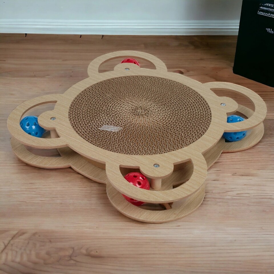 image 1 of Cat Scratch Pad Scratching Board Play Toy Catnip Kitten Fun Interactive Playtime | Brown | Square | 1