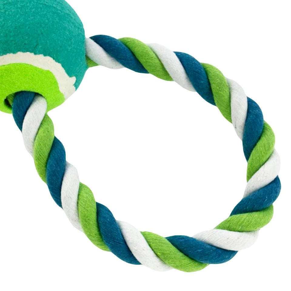 image 1 of HugglePets Tennis Ball Figure 8 Dog Toy