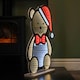 image 4 of 60cm Light up Teddy Bear in Santa Hat Christmas Infinity Decoration with LEDs