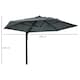 image 5 of Outsunny Wall-Mounted Parasol Patio Umbrella with Hand Dark Grey