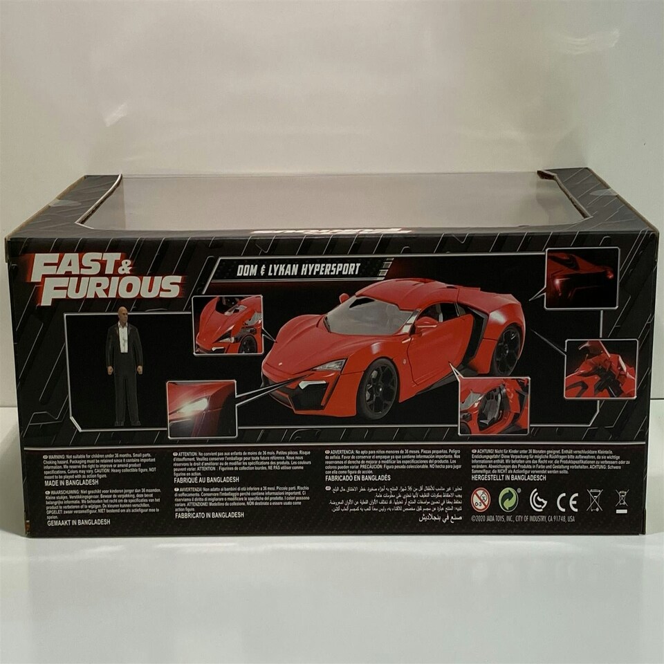 image 1 of Fast and Furious Doms 2014 Lykan Hypersport Figure and Working Lights 1:18 Jada 31140