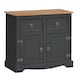 image 2 of Mercers Furniture Corona Charcoal 2 Door 2 Drawer Sideboard Cabinet Cupboard Solid Wood Pine Wooden Dark Grey with Mexican Styling