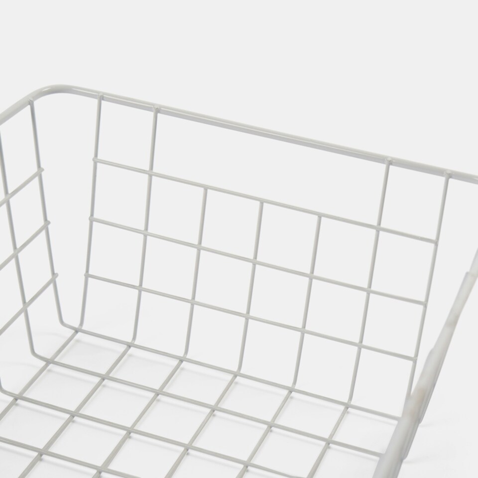 image 1 of OHS Metal Wire Multipurpose Food Pantry Storage Basket Organiser White