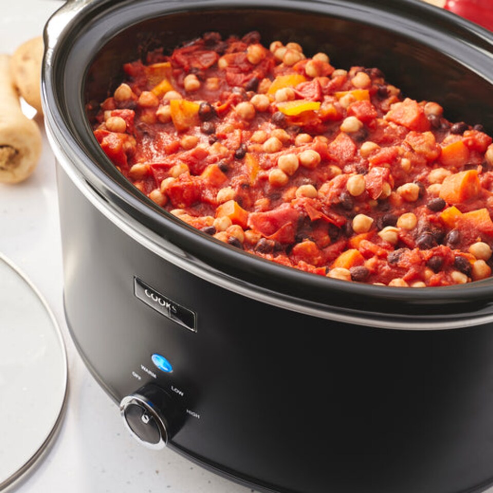image 1 of Cooks Professional 8L Slow Cooker with Lid, Removable Bowl & 3 Heat Settings | Black | Black
