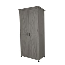 Tall Garden Wooden Storage Shed Grey