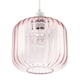 image 4 of Contemporary Soft Pink Glass Wide Ribbed Square Pendant Light Shade