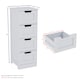 image 3 of Bath Vida Priano 4 Drawer Freestanding Bathroom Storage Cabinet, White | White | 1