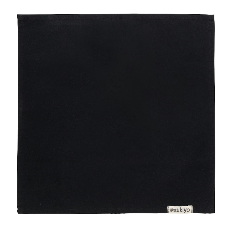 image 1 of Ukiyo Recycled Cotton Napkins Set (Pack of 4) - Black - One Size | Black