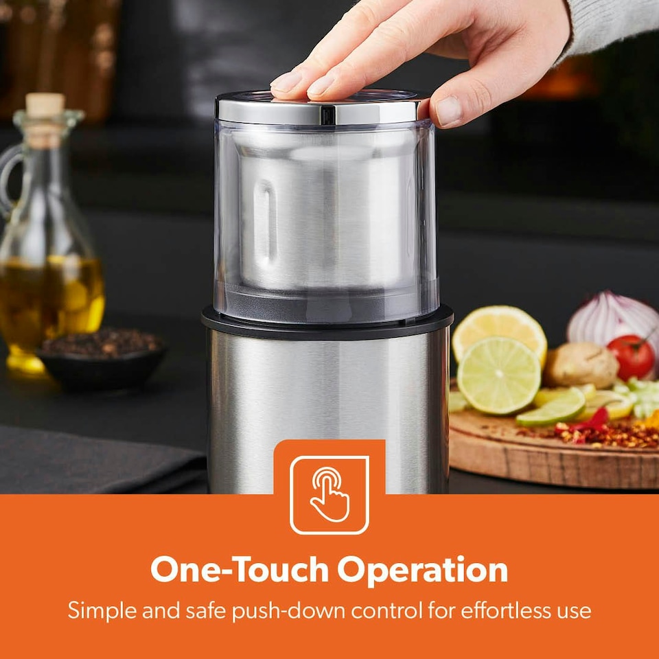 image 1 of GEEPAS Coffee Grinder Food Processor, 200W, Silver
