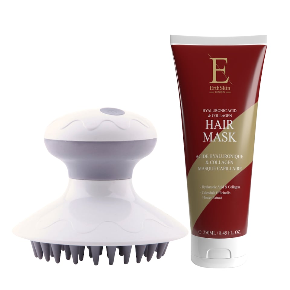 image 1 of Erth Skin London Hyaluronic & Collagen Hair Mask 250ml + Scalp Treatment Pro Massager