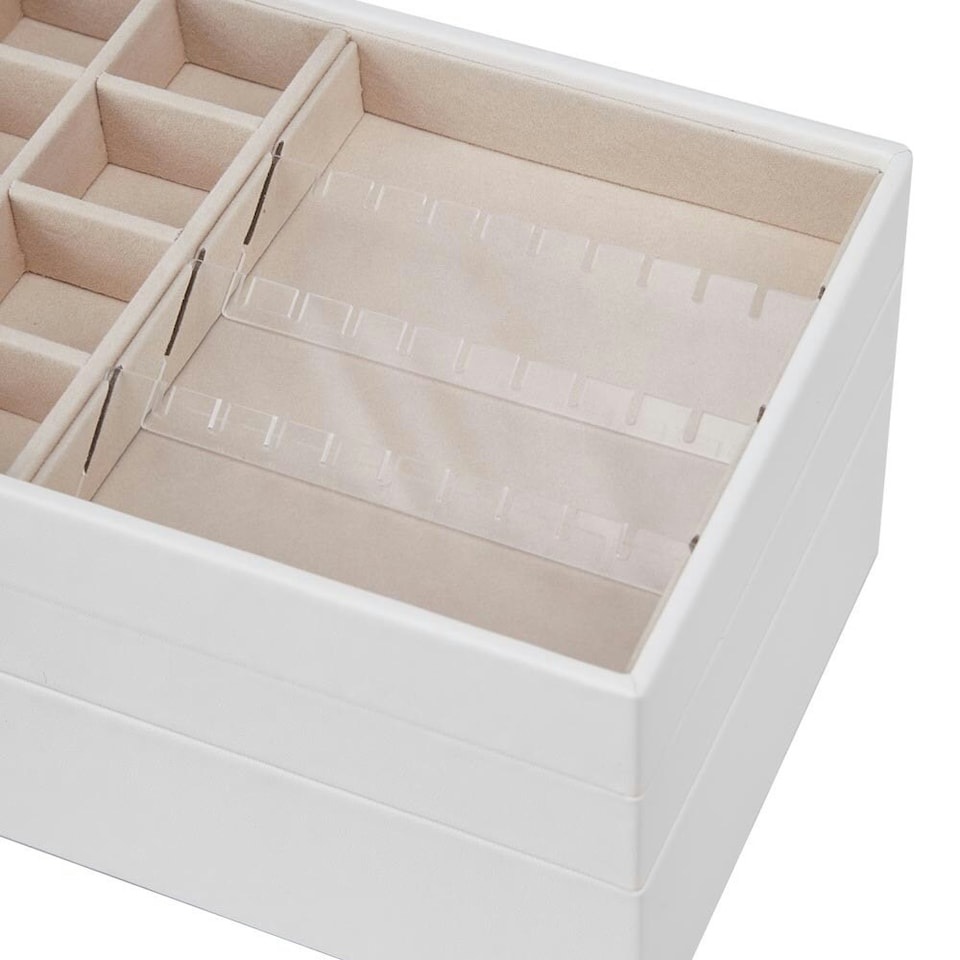 image 1 of Living and Home 4-Tier Jewellery Storage Box with Transparent Lid - White