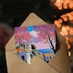 image 3 of French Coastal Village With Cherry Blossoms Trees Birthday Greeting Card
