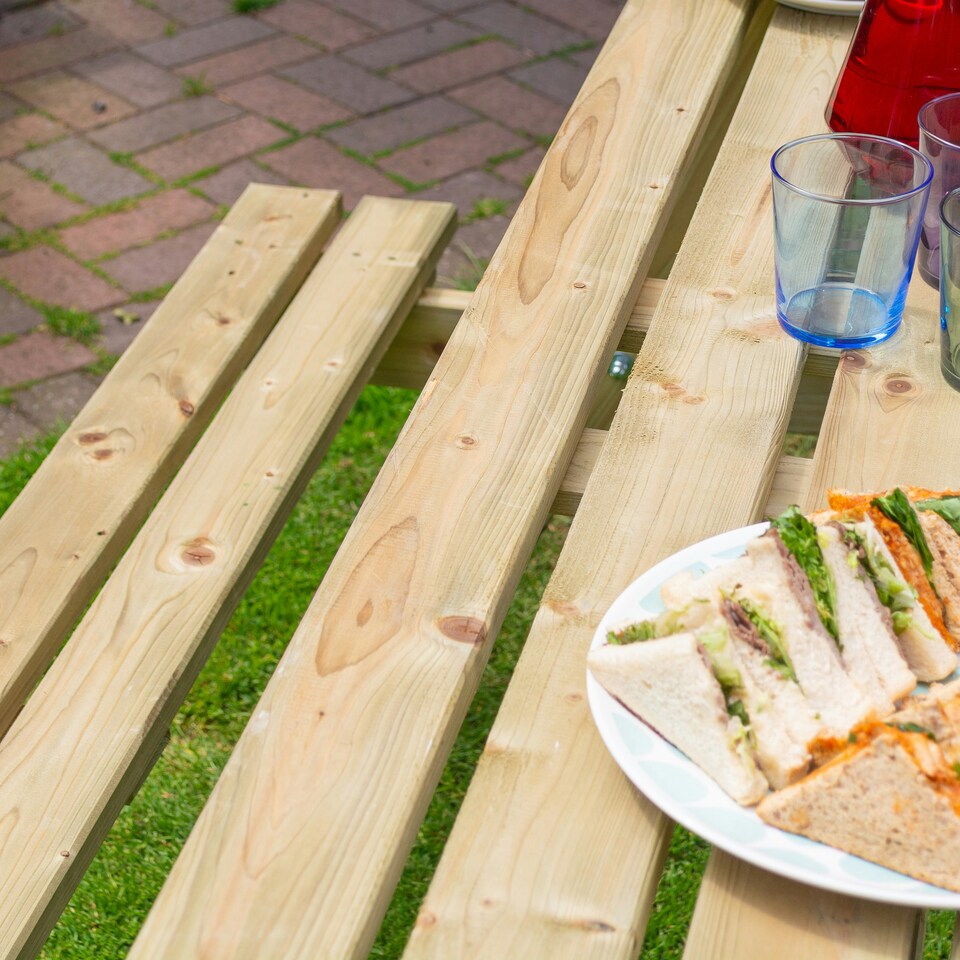 image 1 of Rowlinson Traditional Timber Picnic Table 1.5m Brown