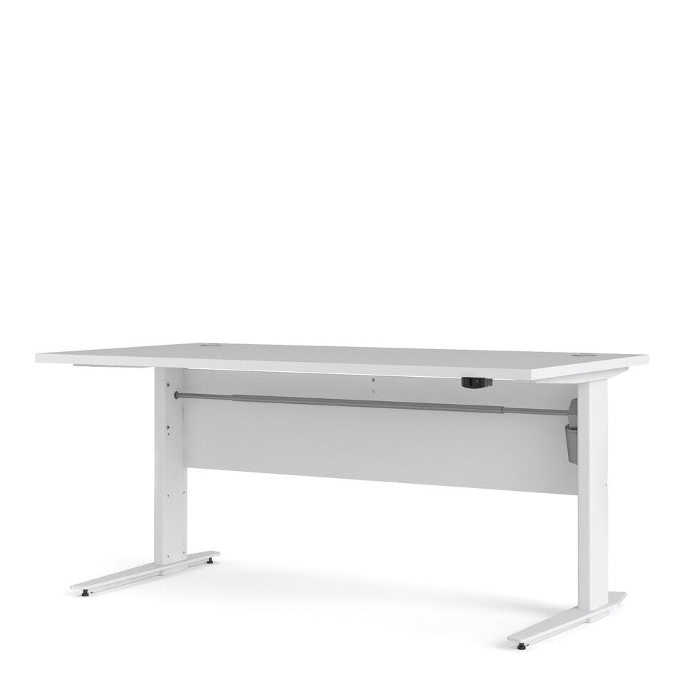 image 1 of Prima Desk 150cm in White with Height Adjustable Legs with Electric Control in White